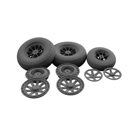 Zestaw kół do Northrop P-61 Black Widow – opona Ribbed Tread – skala 1:48
